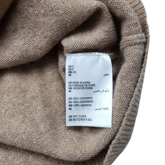 Charter Club Luxury Cashmere Sweater Womens Small Tan Knit Roll Turtle Neck - Picture 5 of 10